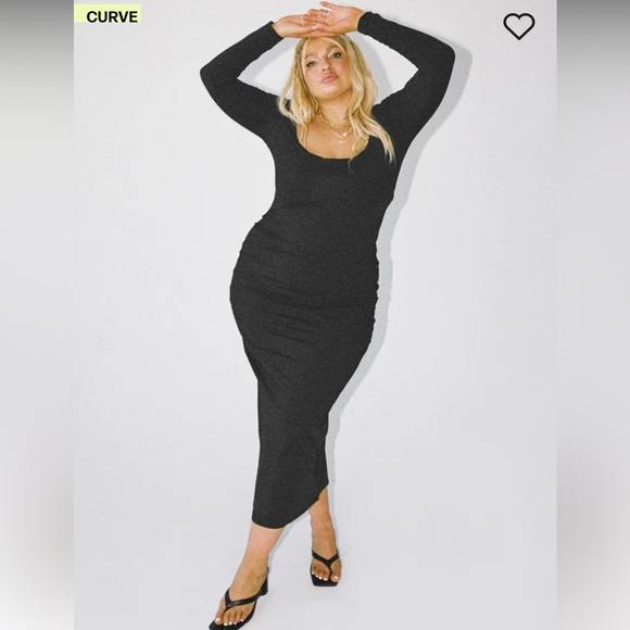 PRINCESS POLLY  lyla maxi dress Curve long sleeve Black Size 16 NWT - Picture 2 of 14